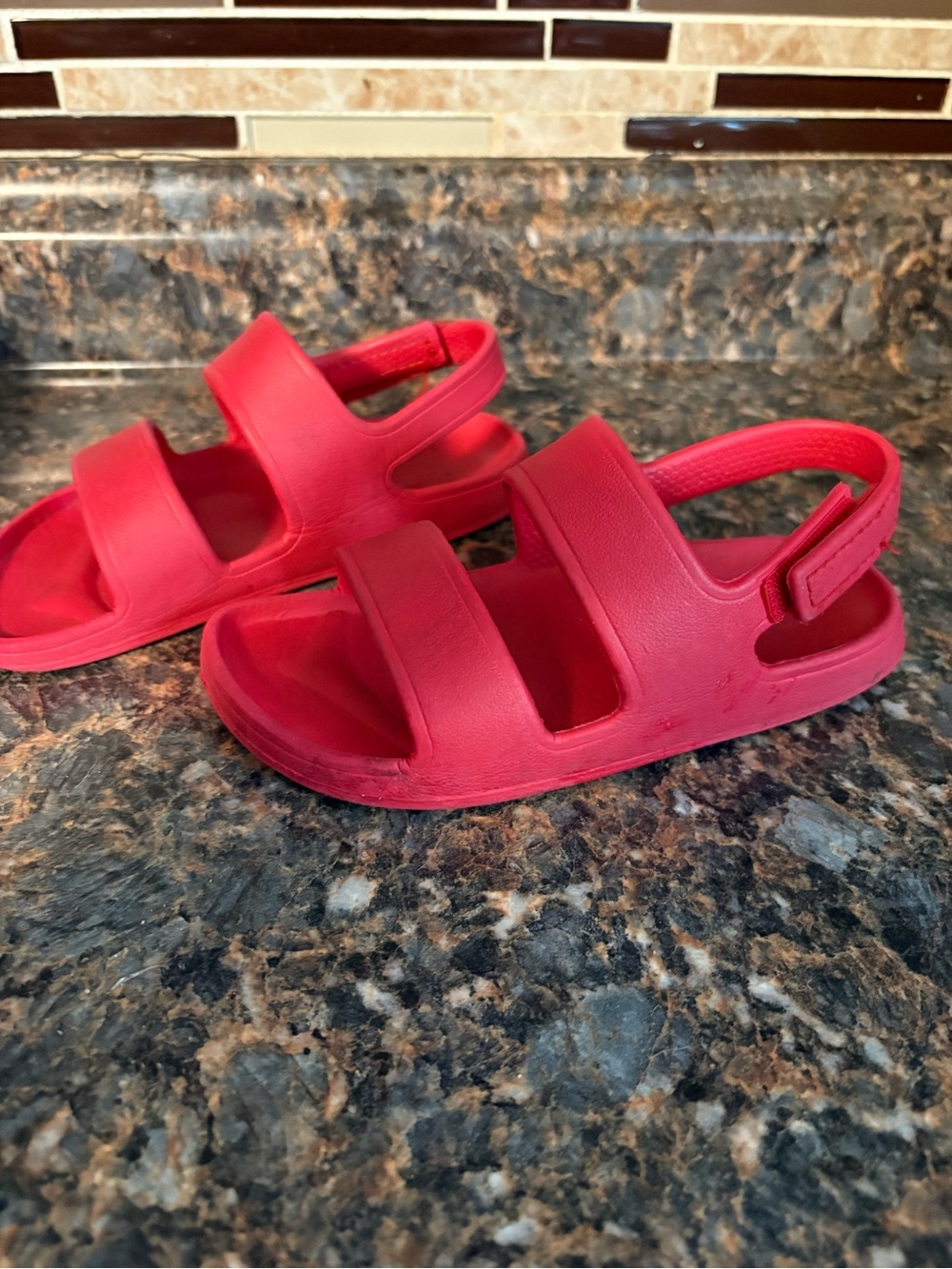Old Navy Bright Red Dual-Strap Kids Sandals